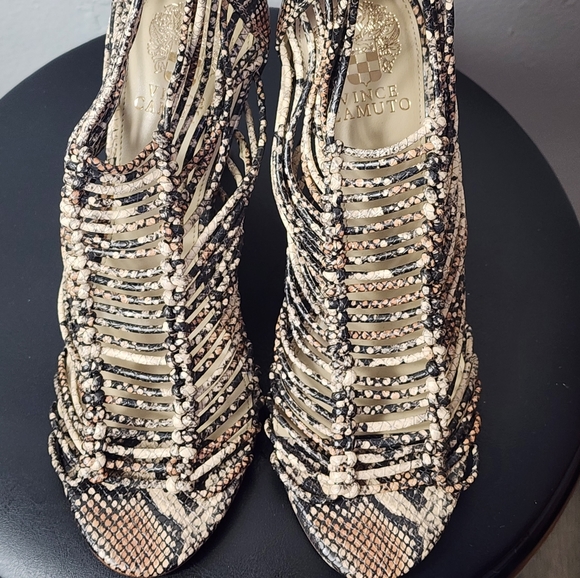 Vince Camuto Alsandra Faux Snakeskin Wovan Heels - Picture 1 of 8